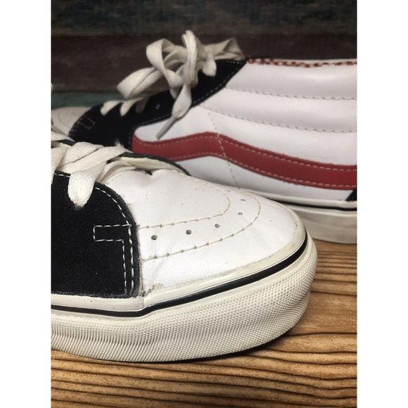 vans sk8 hi white black red checkered inner mens 10.5 Shoes Retro Classic Look - Picture 6 of 11